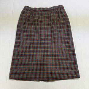 Vintage Womens Pendleton woolen mills Plaid Wool Midi Skirt Size 14P